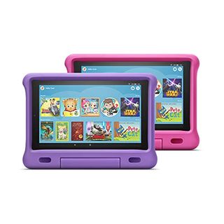 Fire HD 10 Kids Edition Tablet 2-Pack, 10" HD Display, 32 GB, Kid-Proof Case - Purple/Pink