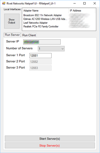 The Netperf software can run as a server or client, and it measures the bandwidth.
