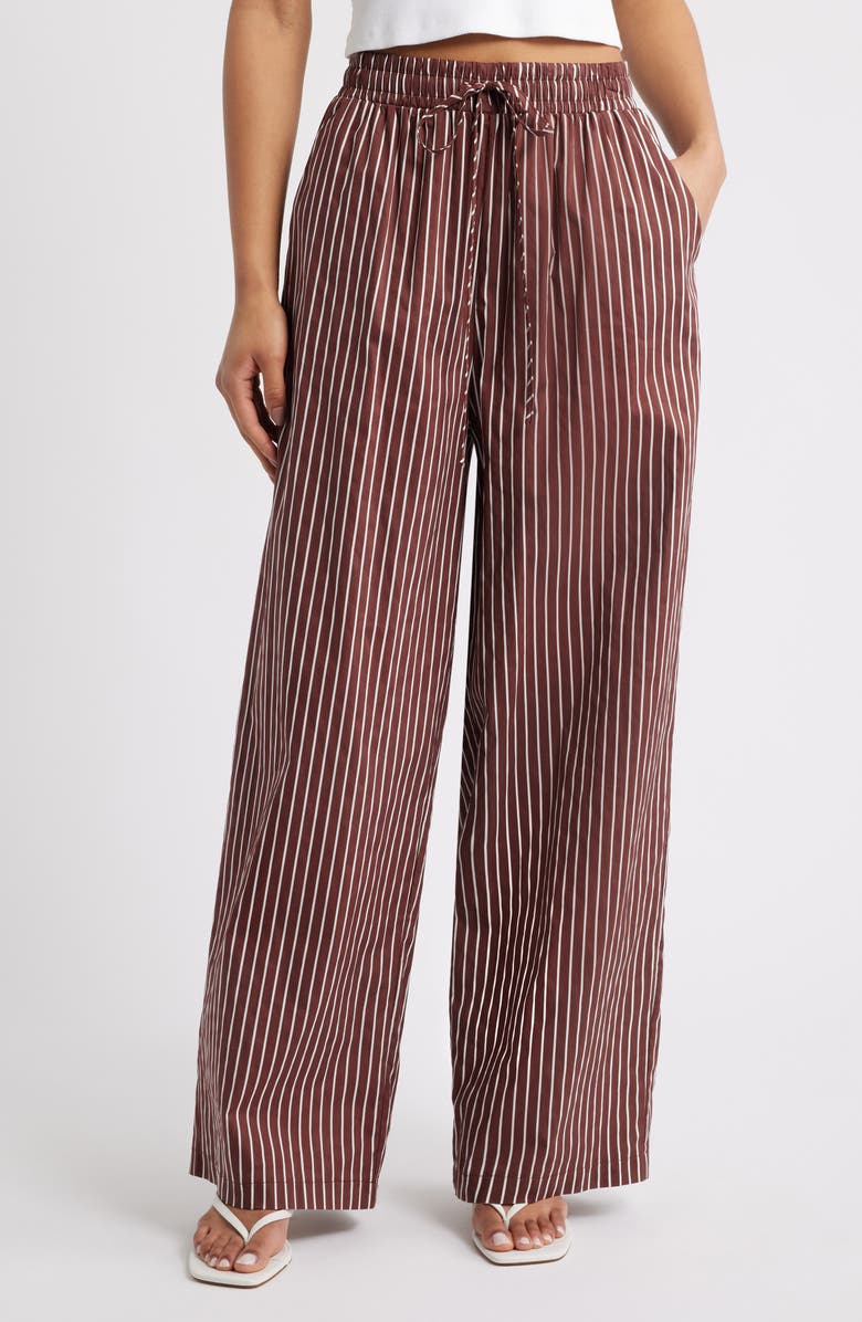 Darya Stripe Drawstring Waist Wide Leg Pants