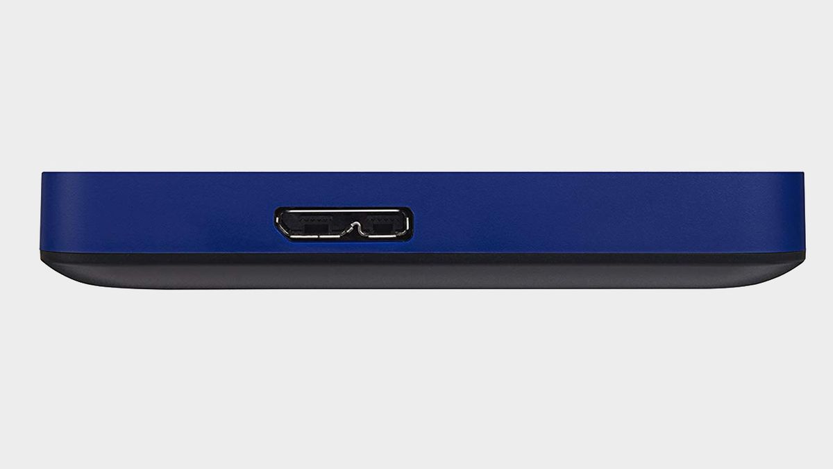 Official promo image of the Toshiba 1TB Canvio Advance external drive with a plain background.