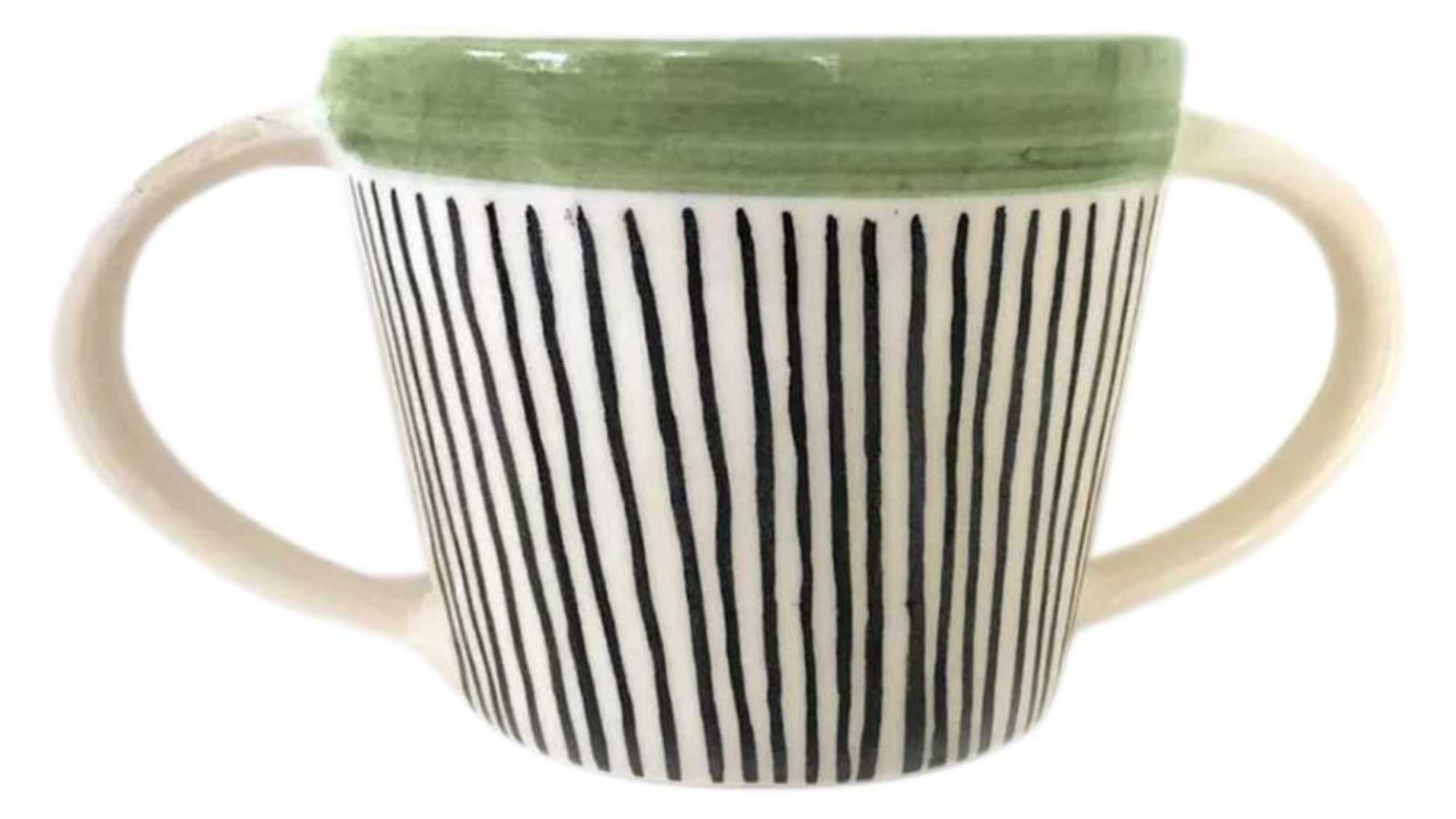 Hand-thrown two-handled cup