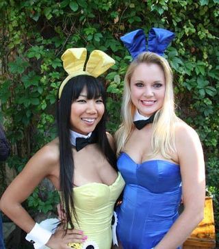 A couple more friendly Playboy Bunnies smile for the camera.