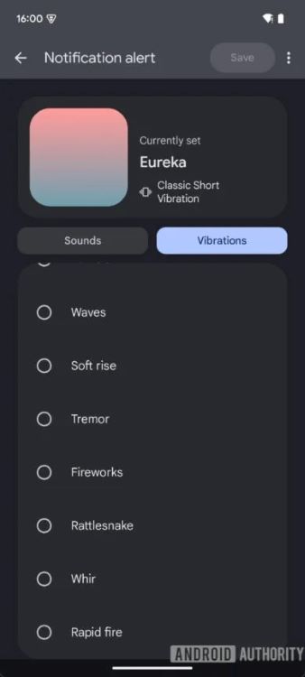 different vibration patterns with the upcoming version of the Google Sounds app