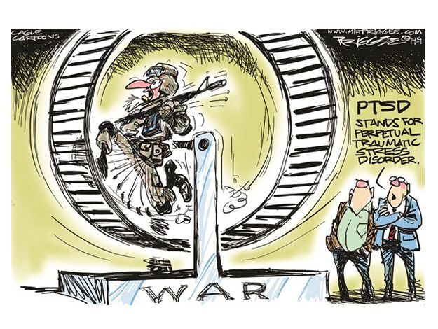 Editorial cartoon army soldier world