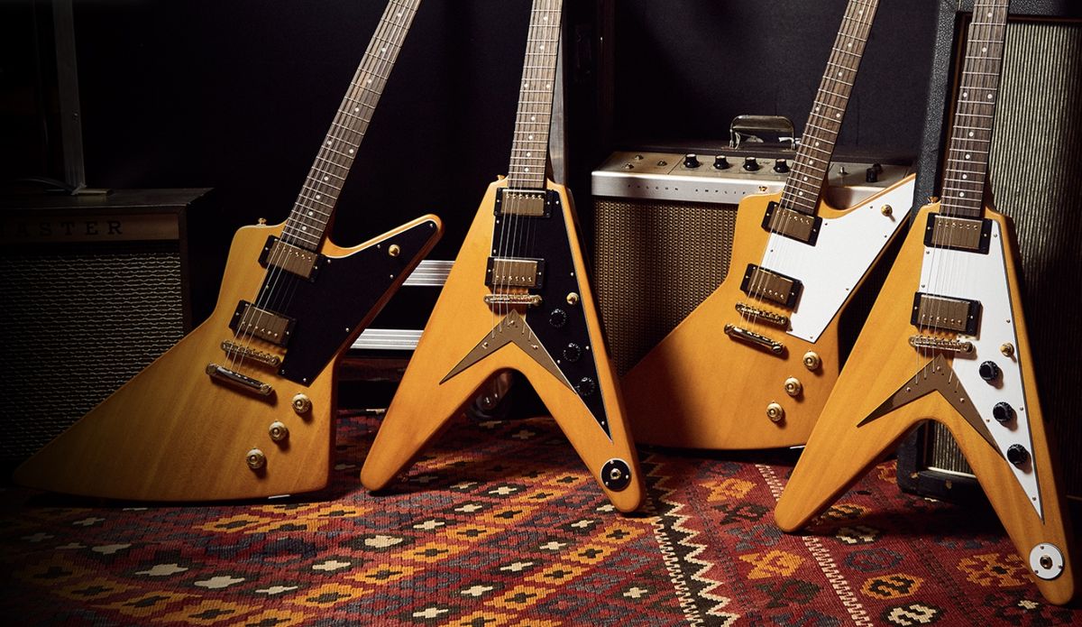 Epiphone&#039;s new 1958 Korina Explorer and Flying V guitars