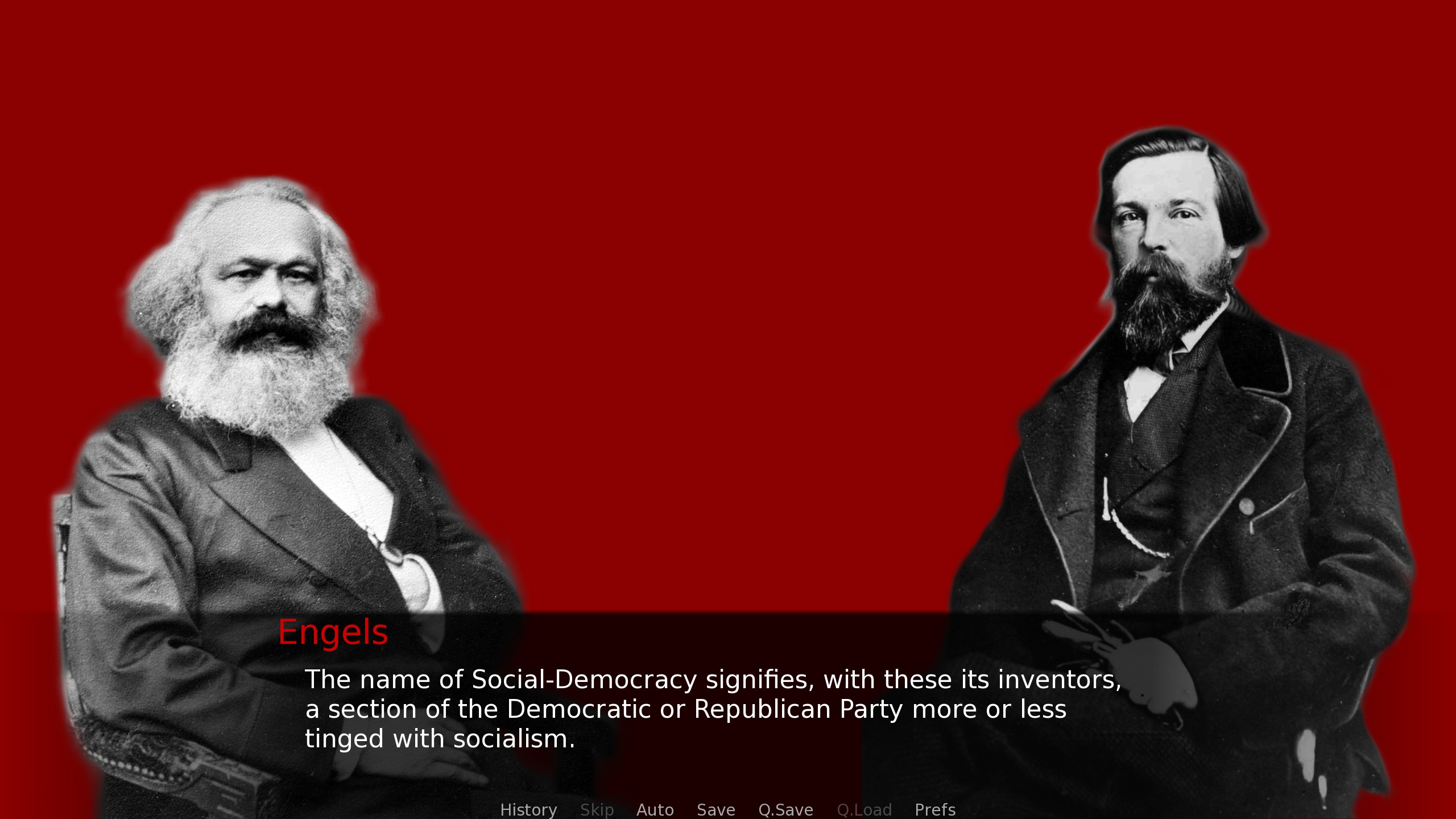 Marx and Engels elaborate on the term social democracy.