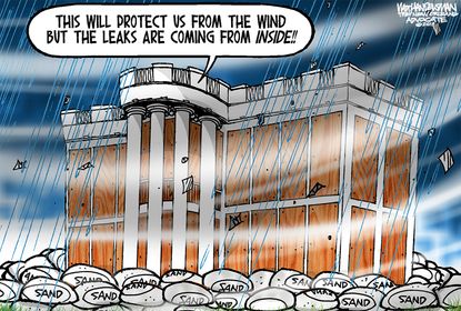 Political cartoon U.S. White House leaks Trump administration