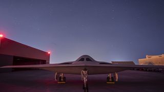 The B-21 Raider stealth bomber unveiled by the U.S. Air Force on Dec. 2, 2022.