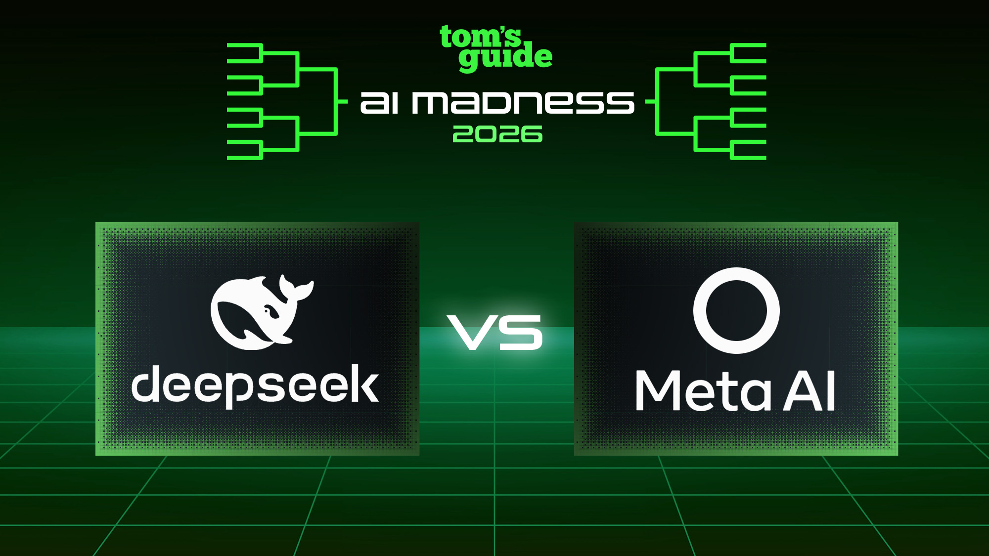 AI Madness 2026 bracket graphic showing the matchups