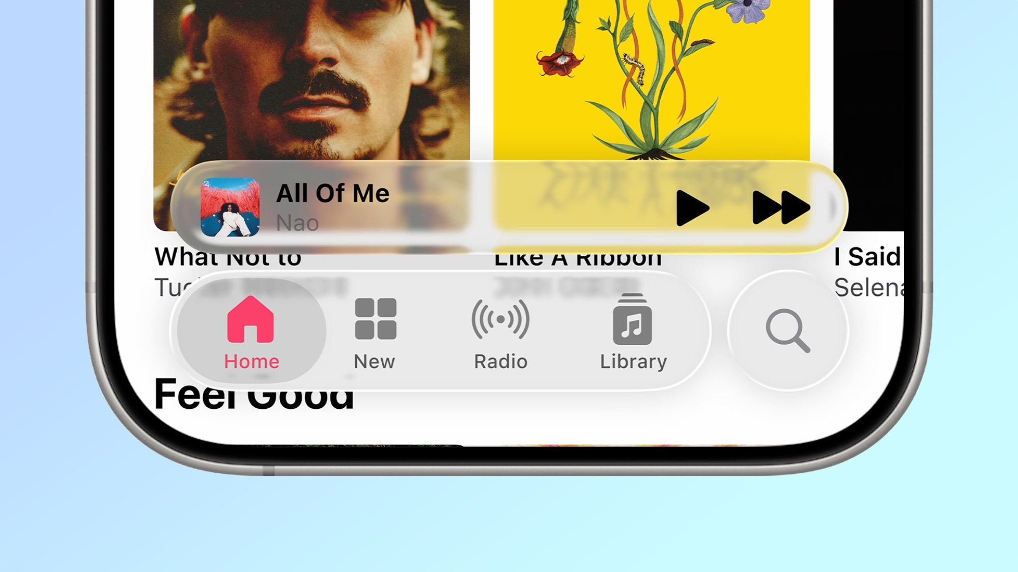 iOS 26 Liquid Glass design