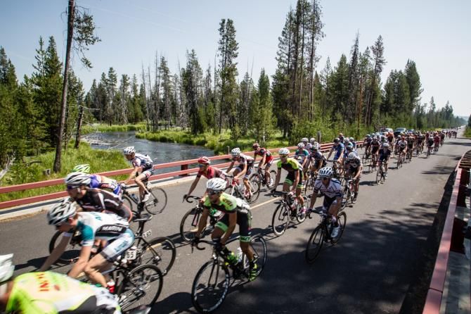 Riders pass over one of the many rivers along todays route.