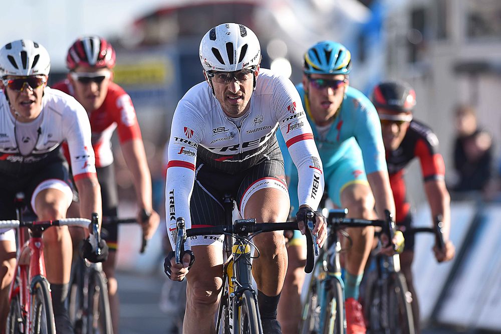 Fabian Cancellara (Trek Segafredo) at the finish of E3 Harelbeke