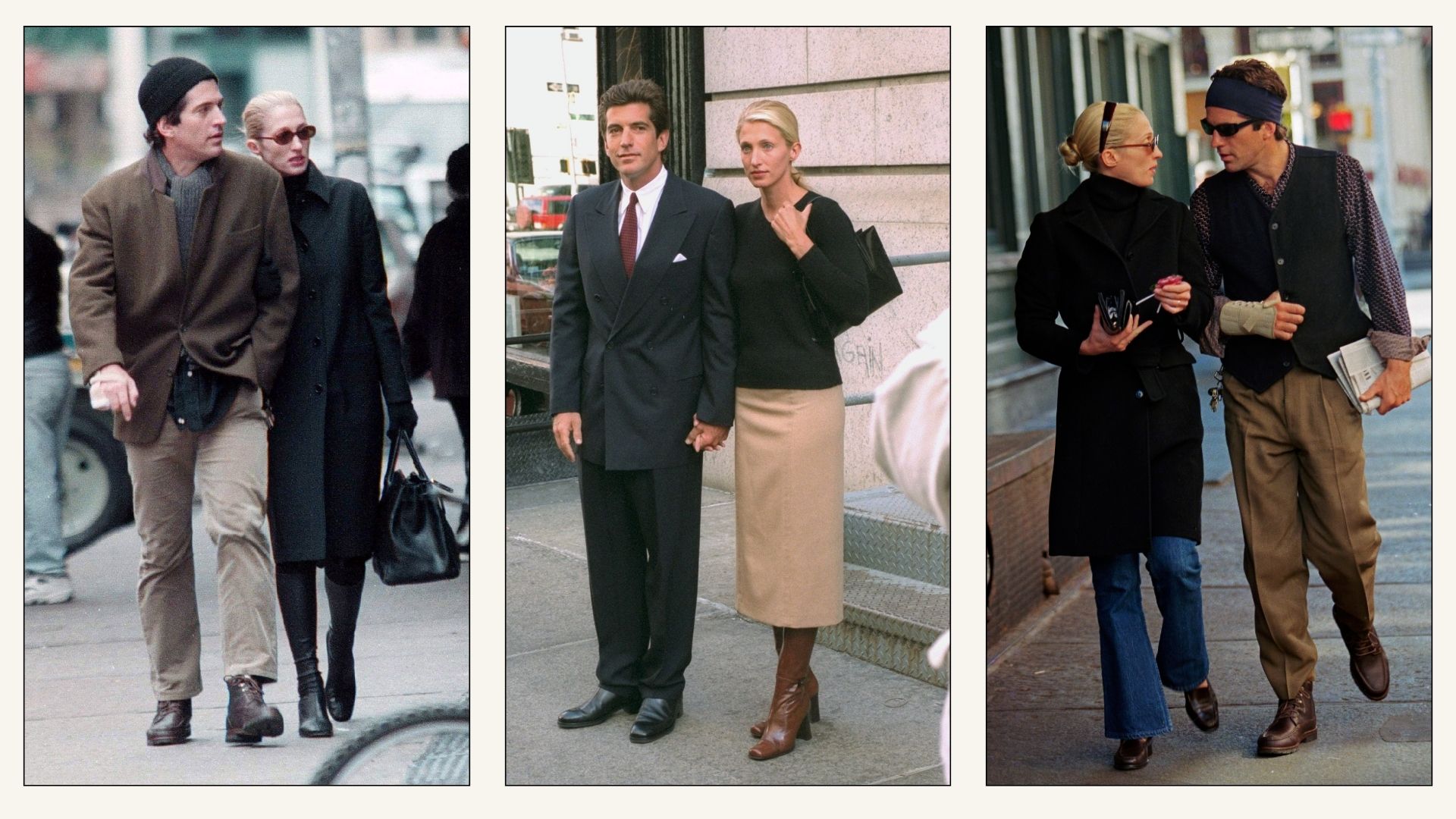 Collage of Carolyn Bessette-Kennedy.