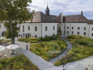 exterior of courtyard and buildings in Boksto 6 by Christina Seilern