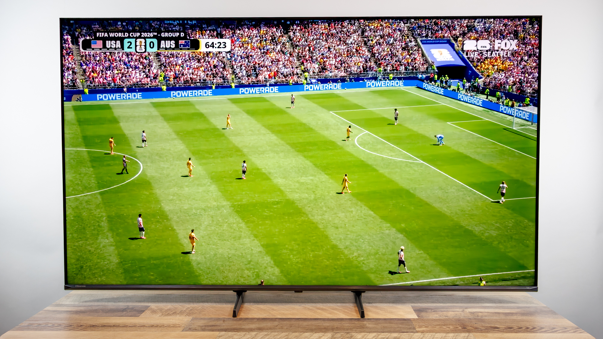 Hisense U6SF Pro TV on a desk