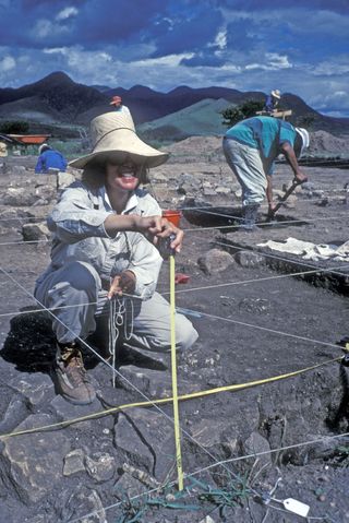 Archaeologist Elsa Redmond at work