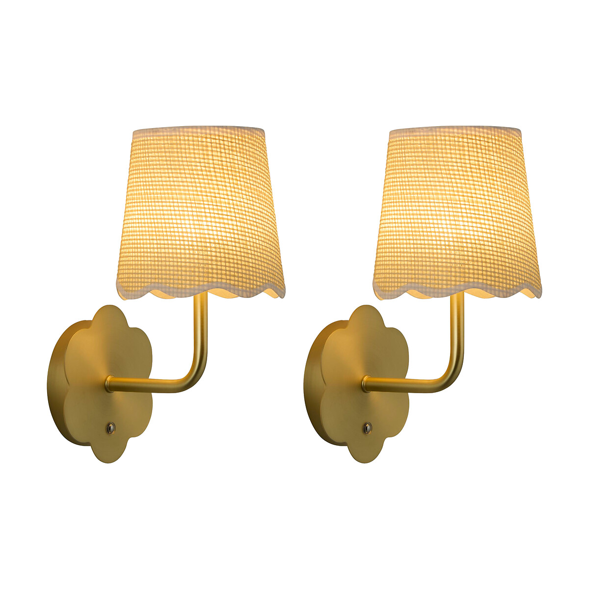 Set of 2 Delphine Flower Rechargeable Wall Lights in Gold