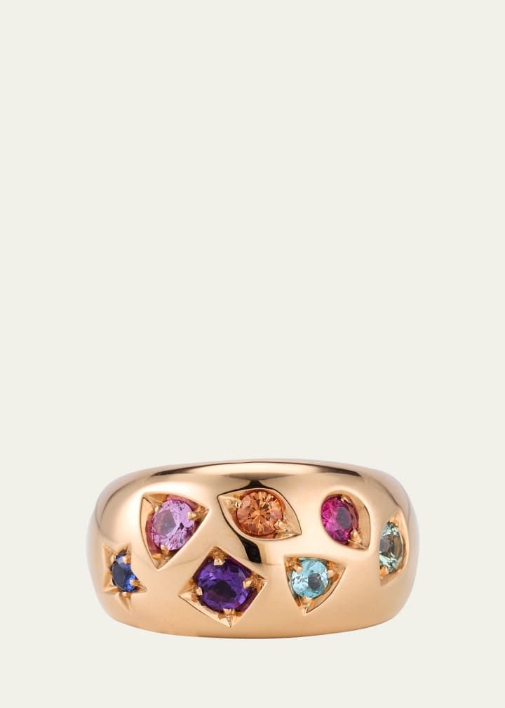 Iconica Dome Ring With Fancy Set Colored Stones