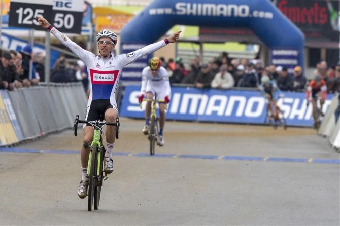 Czech champion Adam Toupalik wins his second World Cup race of the season at Heusden-Zolder, Belgium