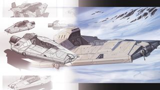 A concept sketch of a spaceship