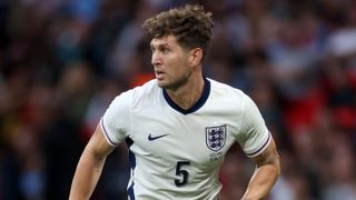 John Stones of England looks on ahead of the Finland vs England 2024 Nations League game