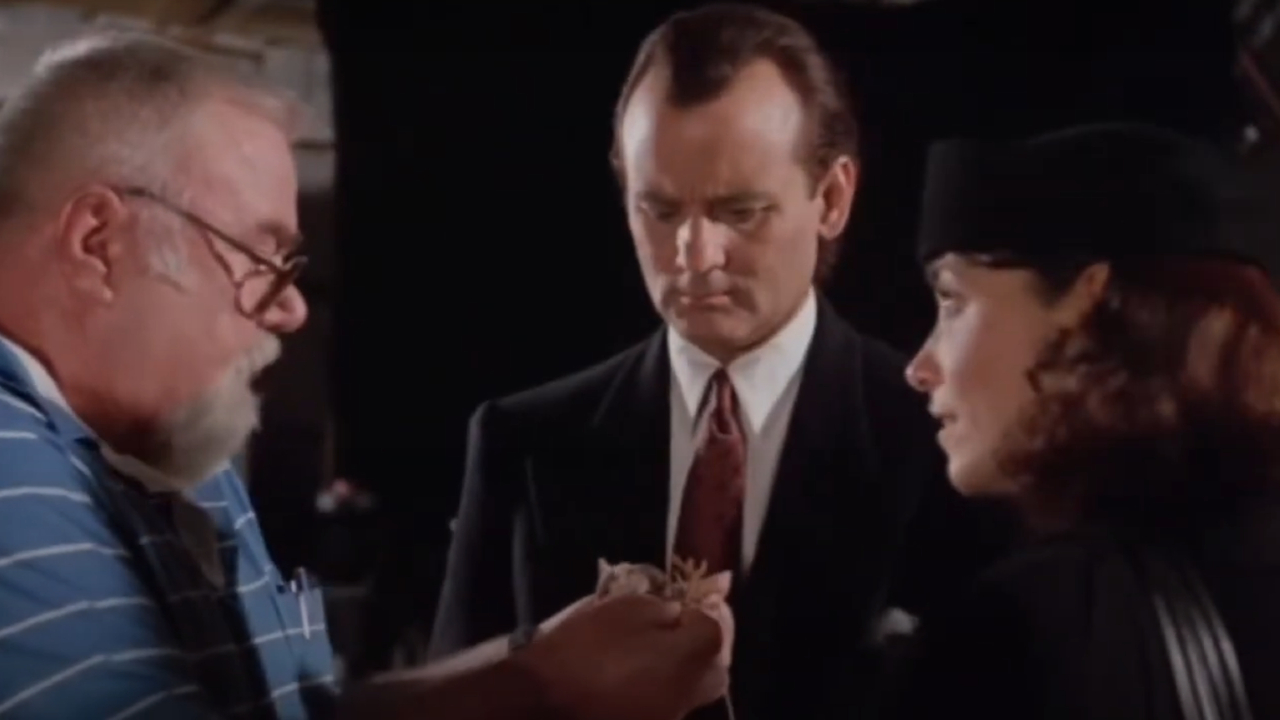 Bill Murray and Karen Allen in Scrooged