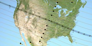 On Aug. 21, 2017 a total solar eclipse will cross 14 U.S. states from Oregon to South Carolina. See the eclipse path in this NASA map.