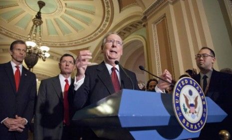 Senate Minority Leader Mitch McConnell (R-Ky.), and other Republican senators sharply criticized President Obama&amp;#039;s fiscal 2013 federal budget plan when it was released in February.