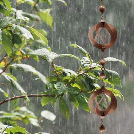 Wentin Other Clearance! Rain Chain Rotating Rain Chain Rotating Wind Chime Metal Rain Chain Garden Crafts