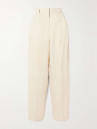 Woven Pleated Tapered Pants