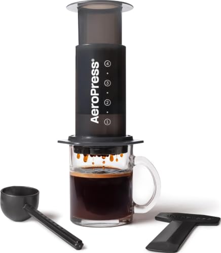 Aeropress Original Coffee Press, French Press, Pour-Over & Espresso Style | All-In-One Manual Coffee Maker, 2-Minute Brew, Less Bitterness, More Flavor, Portable, Travel & Camping