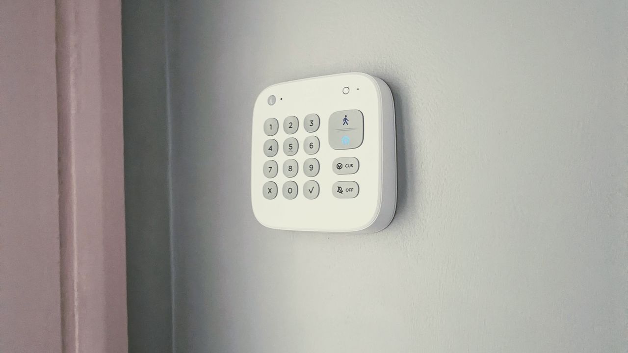 eufy alarm kit keypad mounted to wall in writer&#039;s home