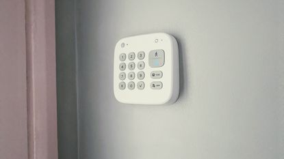 eufy alarm kit keypad mounted to wall in writer's home