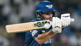 Lucknow Super Giants' Aiden Markram plays a shot during the Indian Premier League (IPL) Twenty20 cricket match in April 2025