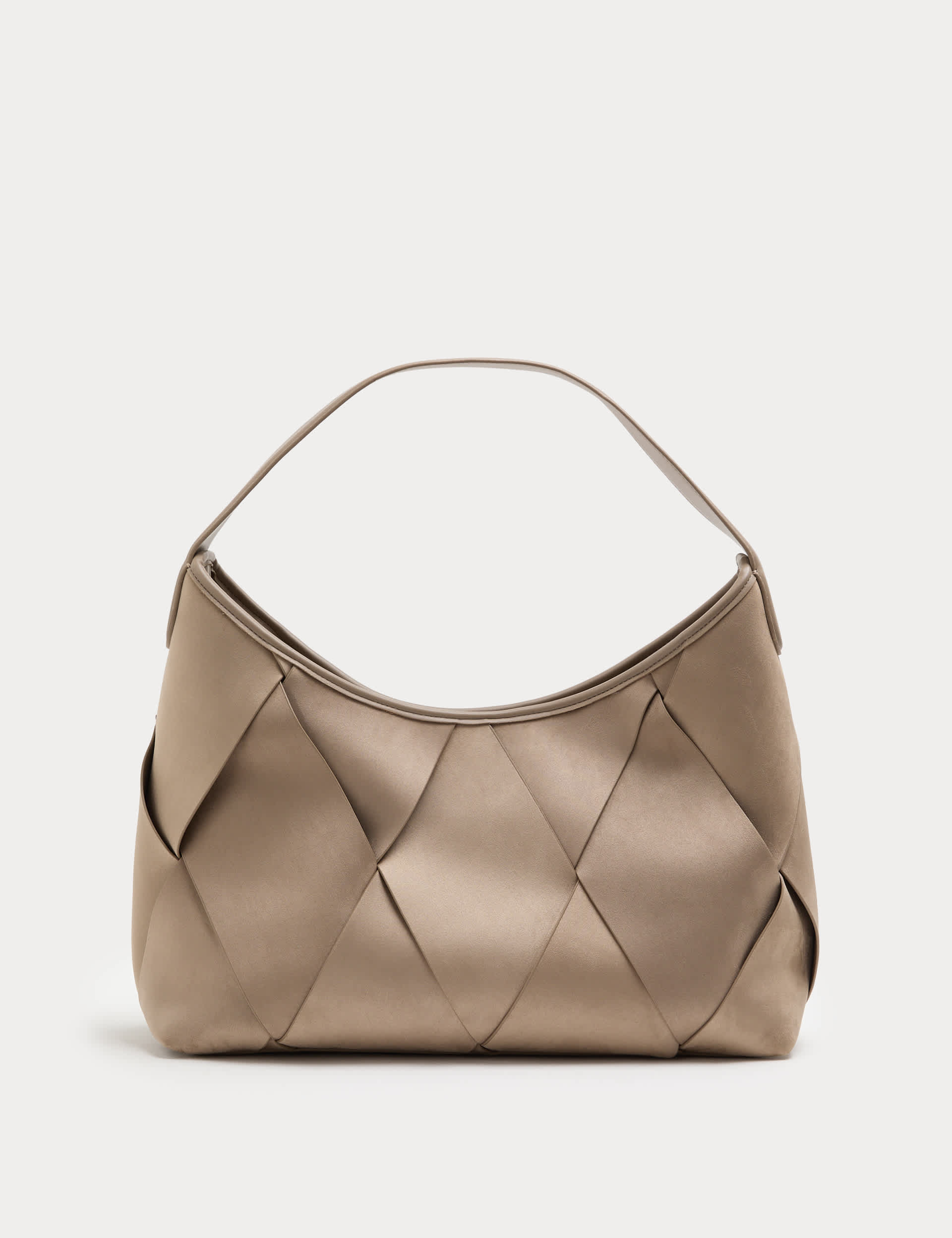 Faux Suede Woven Large Shoulder Bag