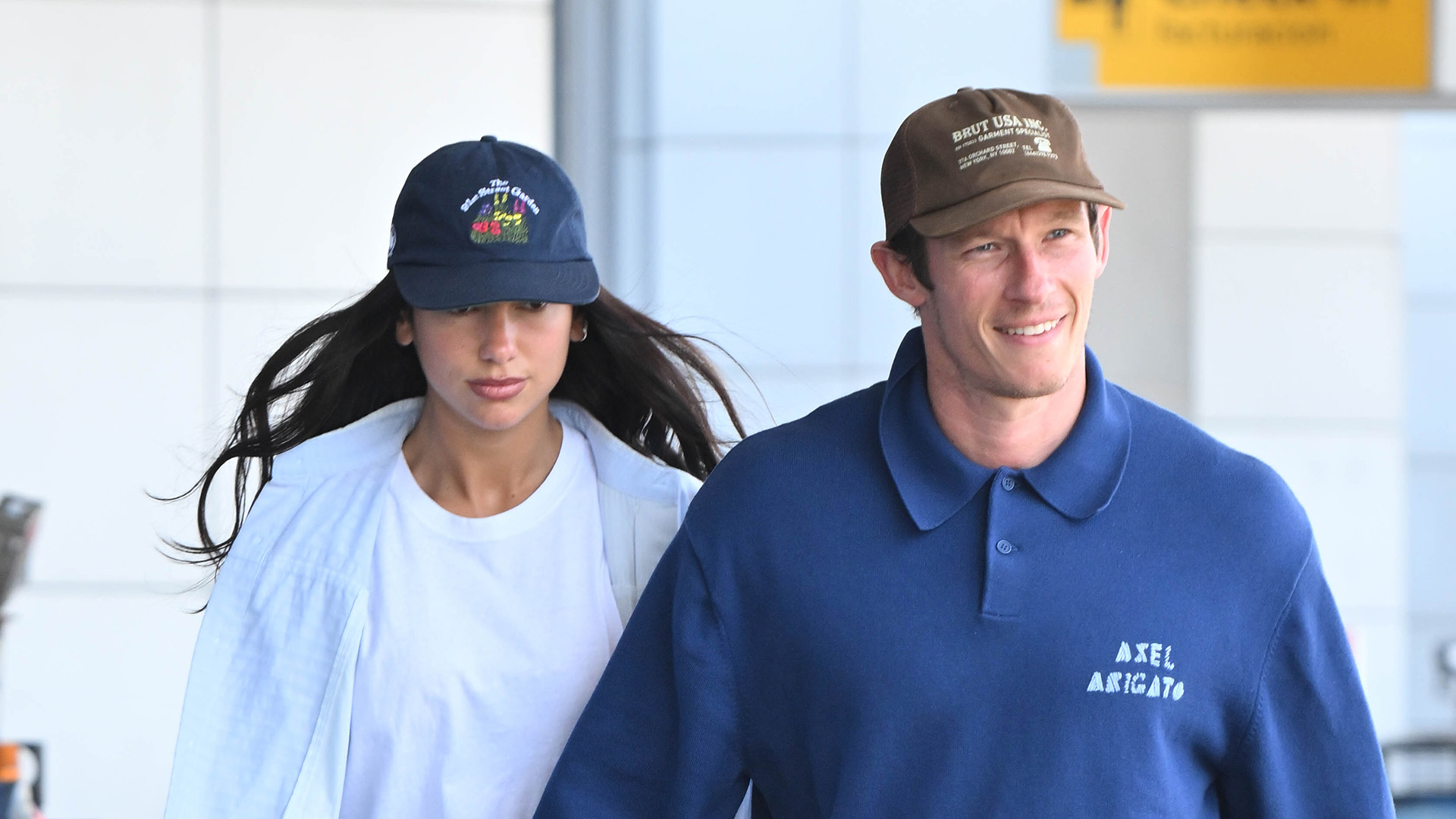 Dua Lipa and Callum Turner arriving at JFK after their honeymoon in Italy