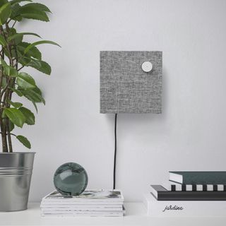 Wall-mounted speaker in living room