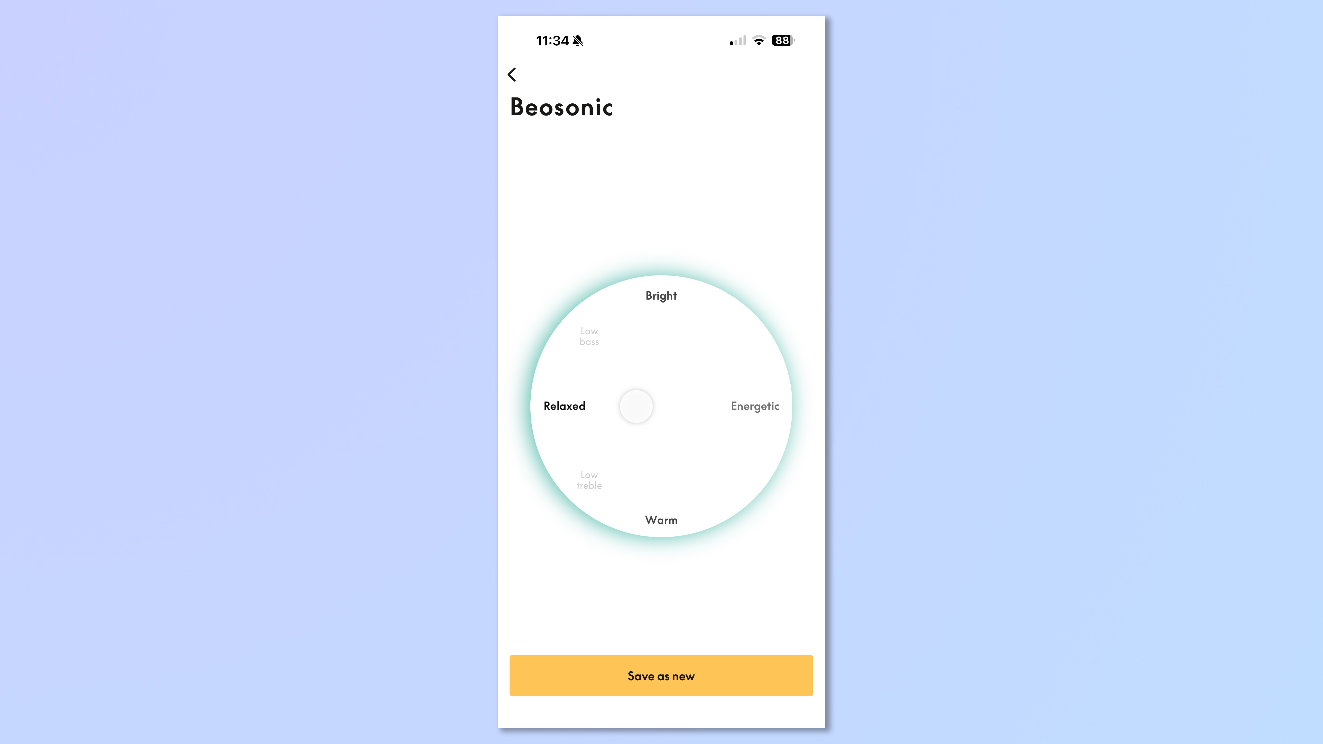 Bang &amp; Olufsen app being used to customize B&amp;O H95