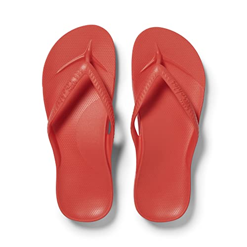Archies Arch Support Flip Flops for Men &amp;amp; Women &amp;ndash; Orthotic Sandals for Plantar Fasciitis Relief &amp;ndash; Lightweight, Cushioning, Shock-Absorbing Sandals for Walking, Foot Pain - Coral (uk 6)