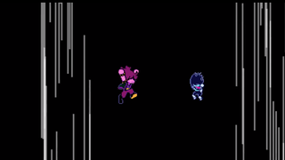 Deltarune Chapter 2 characters falling through blackness