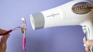 Using Hair Dryer on Eyelash Curler