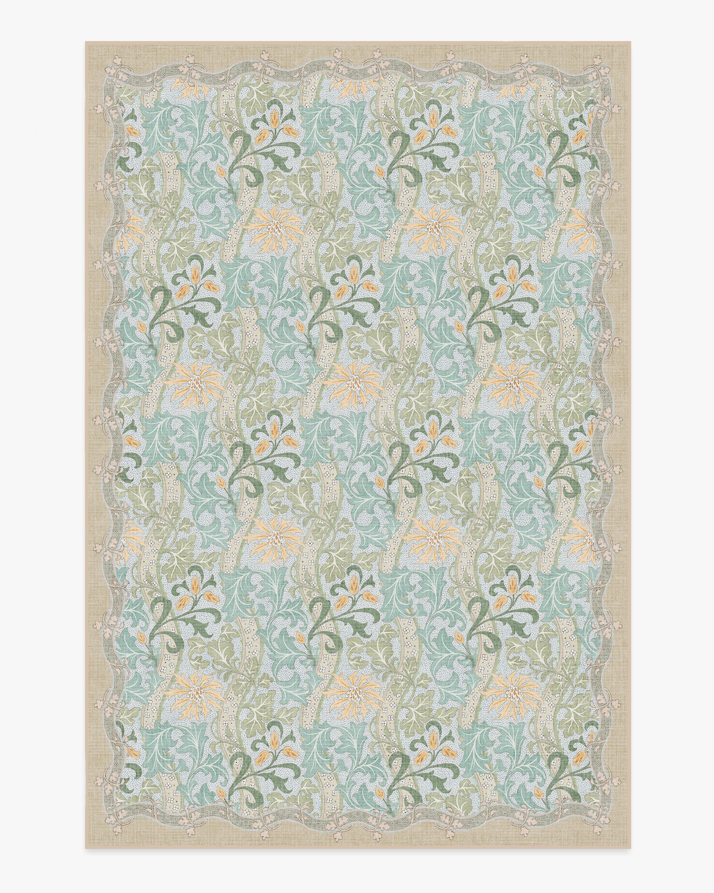 Cornflower Yellow &amp;amp; Sage Rug by Morris &amp;amp; Co.