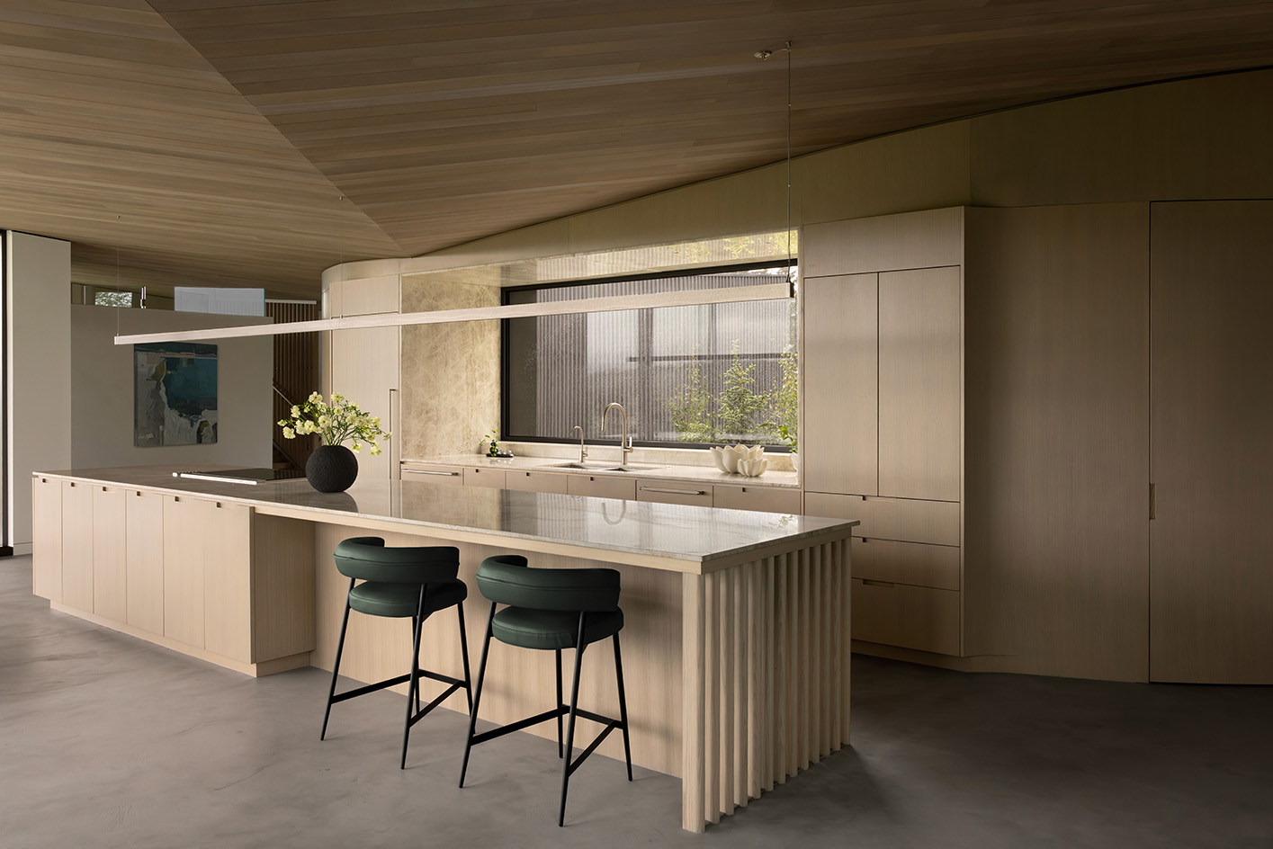 Cut Out House, a square footprint home with a round cut out set in the canadian winderness, by a lake