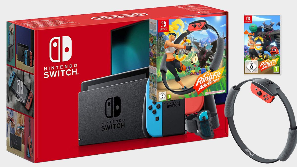 nintendo switch console with ring fit