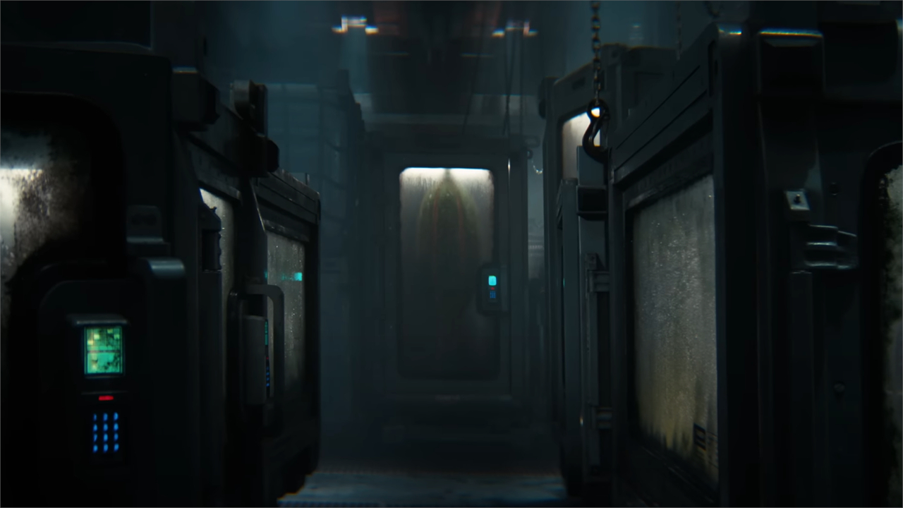 The cargo hold of the USCSS Maginot's in Alien: Earth. It's full of containment tanks holding alien creatures.