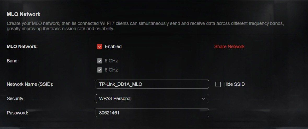 A screenshot from the TP-Link Archer GE650 router web interface