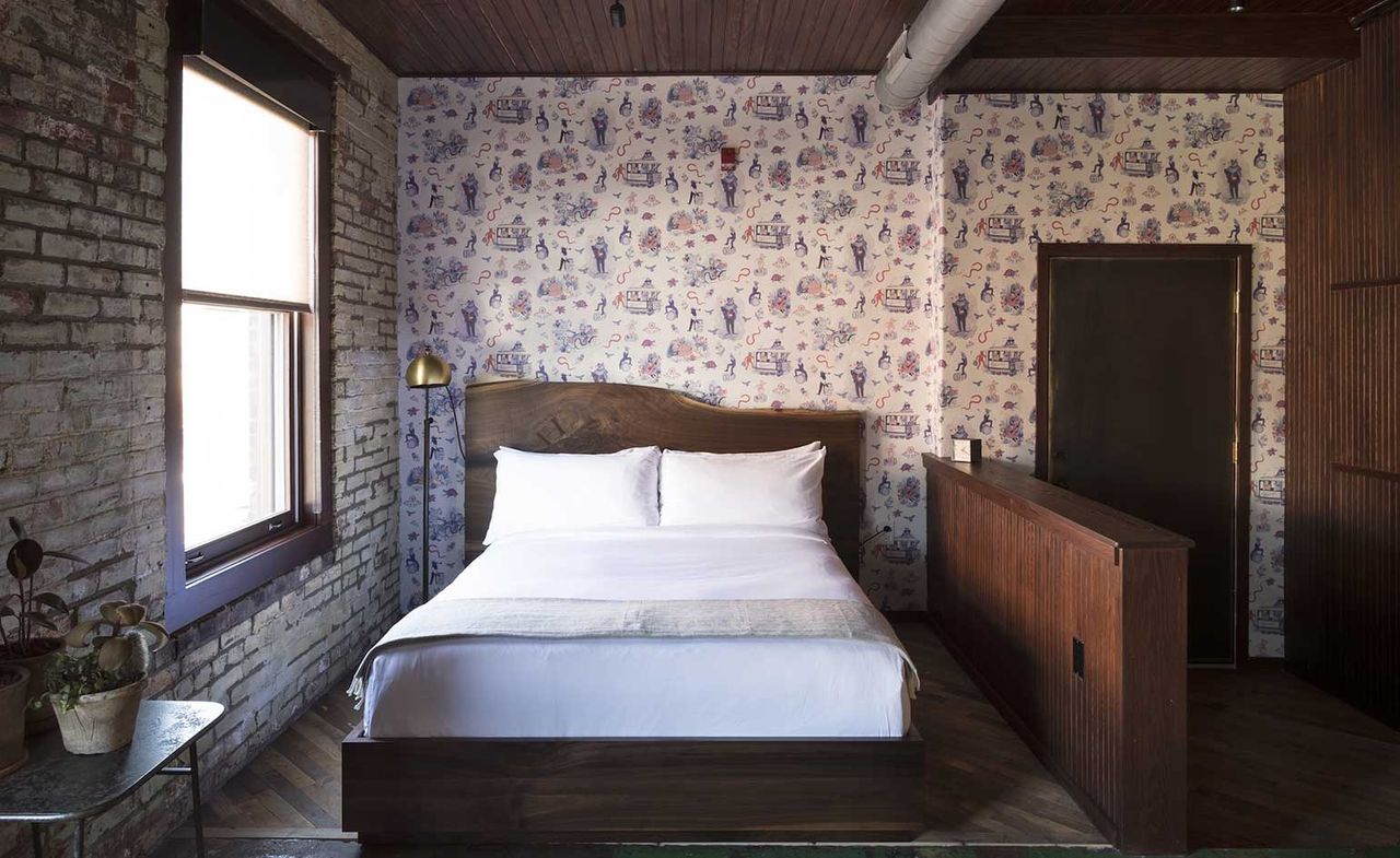 Its historic building – a lovingly restored whiskey blending and bottling factory from the 19th century – is also home to a four-room hotel, an updated throwback to old English pubs.