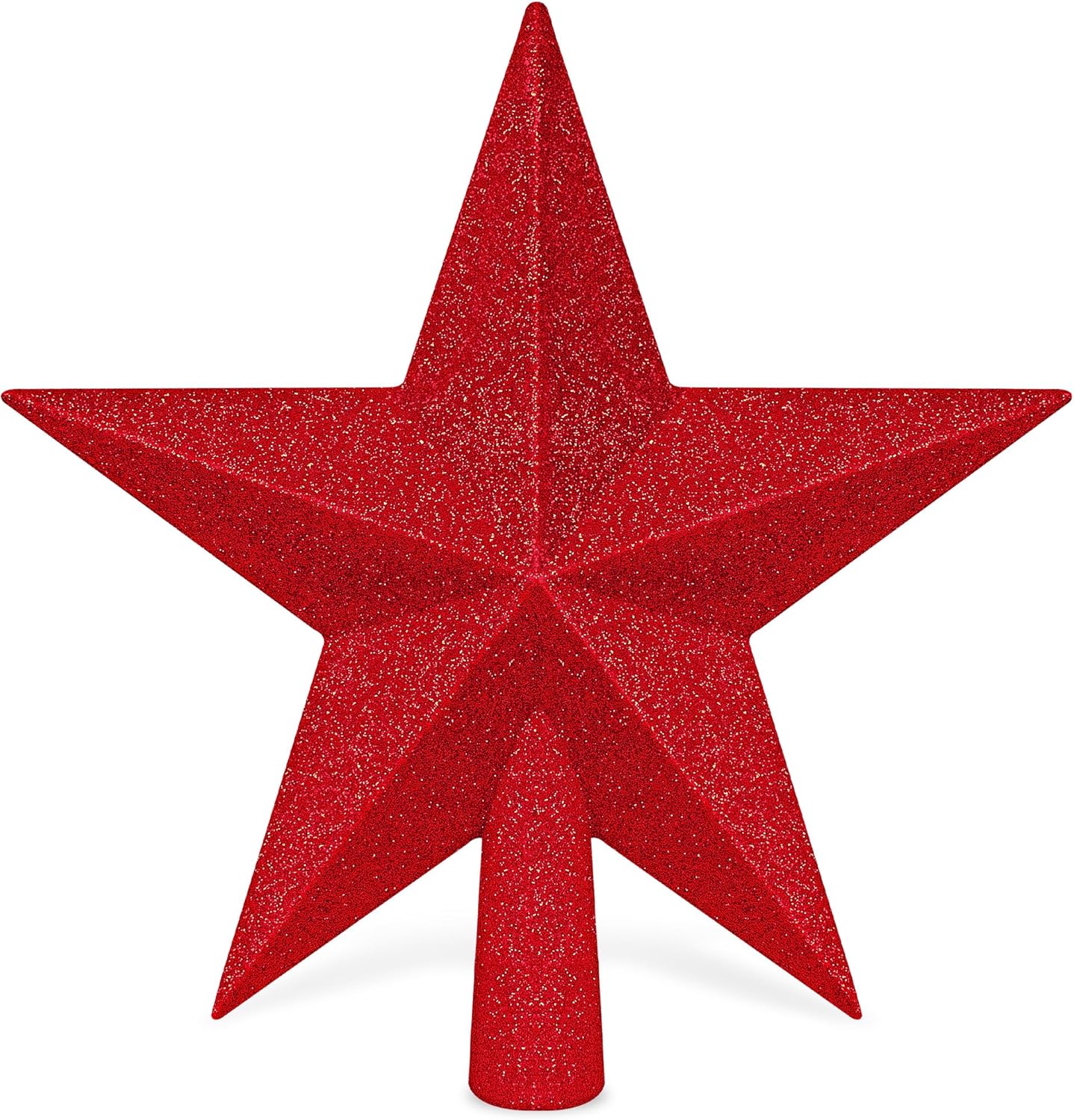 Star Tree Topper, 8&quot; Red Christmas Tee Topper Decorations, Glitter 3d Xmas Bethlehem Star Waterproof Shatter-Proof, Christmas Tree Topper Ornament Decor for Christmas Holiday Party Indoor Outdoor Use