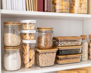 Food jars in pantry
