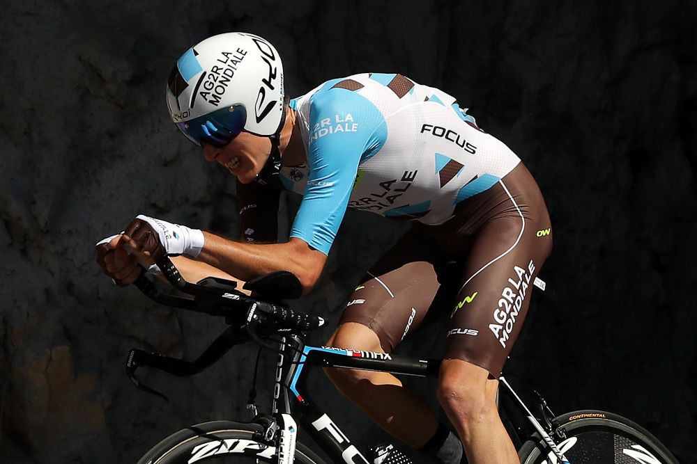 Romain Bardet in action during the stage 13 time trial.